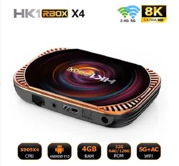 HK1 RBOX X4 SMART TV Box Android 11,0 1000M LAN AMLOGIC S905X4 8K 4G 32/64/128 GB 3D WiFi 2.4G5G obsługa G00GLE Player Y0UBUBE NETLIIFX