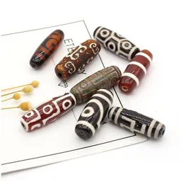 Charms Natural Stone Pendants Cylindrical Dzi Colorf Agate Bead Pendant Ornament weengry 제작 선물 액세서리 드롭 DHA9X