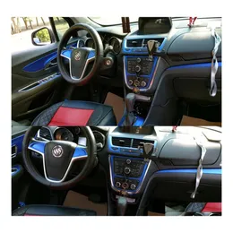 Adesivi per auto Carstyling Interni in fibra di carbonio Console centrale Cambia colore Stampaggio Decalcomanie per Buick Encore Opel Vauxhall Mokk Dhfdo