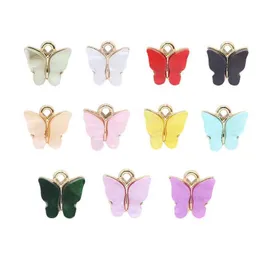 Charms 10pcs żywiczny motyl zwierząt do robienia biżuterii wisiorki Naszyjki urocze kolczyki DIY Bransoleta ręcznie robiona