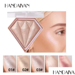 Evidenziatori abbronzanti Handaiyan Makeup Highlighter Palette per il viso Contorno del viso Shimmer Powder Base per il corpo Illuminatore Highlight Cosm Dh67K