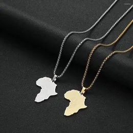 Pendant Necklaces CHENGXUN Africa Map Necklace For Men Women Stainless Steel African Country Charm Chain Punk Hip Hop Jewelry Gift