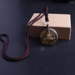 Zincirler 1 PCS Orgone Enerji Dowsing Kolyesi Reiki İyileştirici Doğal Mavi Kumtaşı Kolyeler Alaycılar El yapımı eşsiz mücevher pendnats