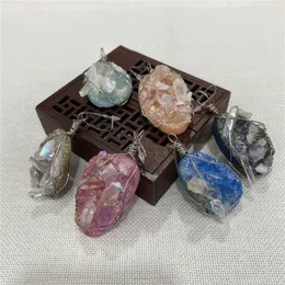 Pendant Necklaces Natural Stone Resin Powder Crystal Mixed Color Irregular Shape DIY Necklace Exquisite Jewelry Accessory Gift