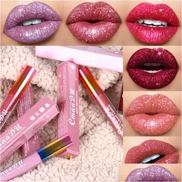 Lipgloss CMAADU Glitter Flip Samt Matte Tint 6 Farben wasserdichte langlebige Diamantblitzschimmer flüssiger Lippenstift Drop -Lieferung DH9CJ