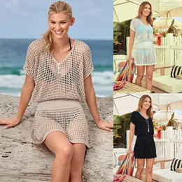 Sexy Damen Sommer-Bikinis-Cover-up-Kleid stcy2134 lockerer Pullover ausgehöhlter Strand-Sonnenschutz-Kleidungs-Bikini außerhalb eines Strandkleides