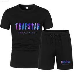 Мужские футболки Trapstar Summer's Men's Men's Sets Tshirtshorts Twopiece Set Set Sports Sports Hetable Changing Fitnes