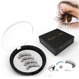 False Eyelashes 4 Magnetic Extension Natural Eyelash On Magnets Reusable 3D Fake Eye Lashes Makeup Drop Delivery Health Beauty Eyes Dh1Lj