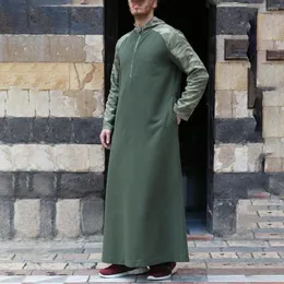 Ethnic Clothing Dubai Abaya Men's Arab Islamic Winter Muslim Saudi Arabia Robe Traditionell Kaftan Hoodie LSMN011