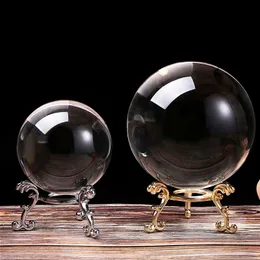 Obiekty dekoracyjne figurki 60 100 mm Pogography Crystal Ball Ornament Fengshui Globe Kwarż Kwarc Magic Glass Dekor Home Sffe Bola de Cristal 230221