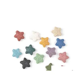 Ciondoli Starfish Natural Lava Rocce Stone Perle fai -da -te diffusore per olio essenziale Pendanti Orecchini collana di gioiello che producono Fin Dh4S7