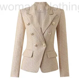 designer Womens Suits Blazers slimfit Fashion Spring Collection Pattern Formal Jacket Elegant Women Wear Blazer YM07