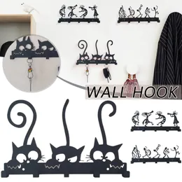 Haczyki Rails Symphony Orchestra Key -Klucz Vintage Black Metal Wall Hook Włocien do drzwi przednie kuchnia i gospodarstwo domowe Porta Chaves 230221