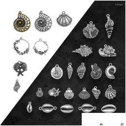 Charms Antique Sier Plated Sheld Shell Seashell Conch Ocean Life Life Wiselds do DIY biżuteria, dzięki czemu zapasy akcesoria DH4MX