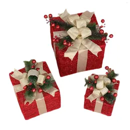 Рождественские украшения 3pcs присутствуют украшение классическое праздничное добавление больше атмосферы