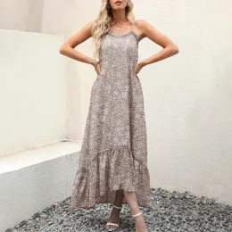 Casual klänningar vintage sundress elegant maxi mantel longue boho kvinnor klänning ärmlös vestido playa verano mujer Kleidercasual