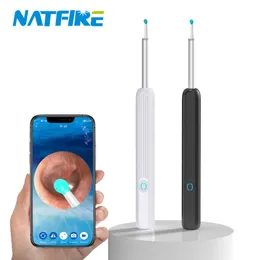 Zaopatrzenie w pielęgnację uszu Natfire Ne3 Zestaw czyszczenia inteligentne patyki wizualne 1296p narzędzie do usuwania wosku bezprzewodowa czyszcznik z kamerą LED światła 230221