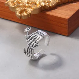 حلقات الكتلة Bocai 2023 S925 Sterling Silver Rose Ring Ring Sleeping Beauty مليئة بالأشوات الأنيقة والرجعية.