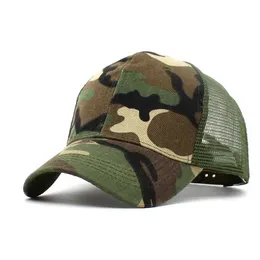 ボールキャップ新しいファッションメッシュ夏の太陽帽子通気性gorras調整可能な野球帽子男性トラック運転帽子迷彩迷彩camouflage女性野球帽子R230220