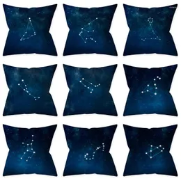 Cuscino Deep Star Cover Night Sky Dodici Costellazioni Poliestere Divano Auto Decorazione Artistica 45x45cm