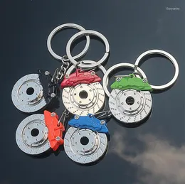 Keychains Brake Disc Keychain Pump Model Metal Car Auto KeyFob Keyring Gift Decorative Pendant