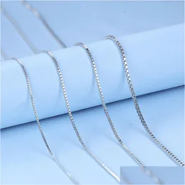 Chains Cr Jewelry 10 Pcs/Lot 100 Genuine S925 Sterling Sier 0 8 Mm Box Necklace 16 Drop Delivery 202 Dhnvz