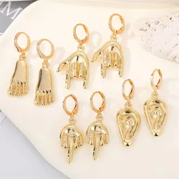 Hoop Earrings 1 Pair Of Creative Human Organ Gold Finger Sole Ear Pendant Metal Fashion Personality Stud Earring Jewelry