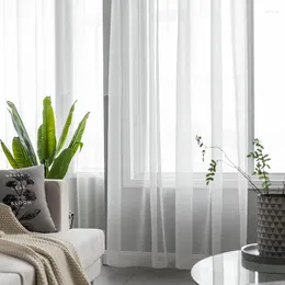 Gardin elegant vita tyllfönster draperier för vardagsrum fast linne ren voile dörr gardiner kök heminredning