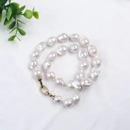 Collier de perles baroques blanches de 12 à 16 mm d'eau douce naturelle en gros de bijoux de mode