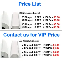 Accessori per l'illuminazione U Shape V LED Sistema di canali in alluminio con copertura del diffusore bianco latte Clip di montaggio e tappi terminali Facile da tagliare e installare Crestech