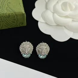 Sapphire Full Diamond Charm Small Animal Cute Earring Lady Travel Party Utsökta smycken