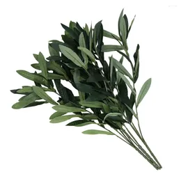 Decorative Flowers Olive Fake Leaves Branches Artificial Stems Silk Spray Branch Greenery Flower Leaf Eucalyptus Vases Arrangement Bouquet