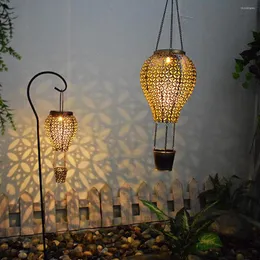 Solar Air Balloon Garden Landscape Light Lighting Lawn Lantern Outdoor Ground Plug Ornaments Iron Openwork Patio