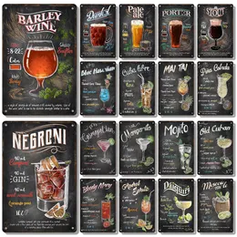 Beer Retro Metal Poster Cocktail Vintage Tin Sign Bar Restaurant Wall Art Decorative Plaque For Modern Home Room Decor Aesthetic20x30cm Wo3