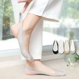 Kvinnors strumpor 5Pair Cotton Bekväm Soild Half Sole Cover Invisible Sock Slippers For Girls Thin High Heel Shoes