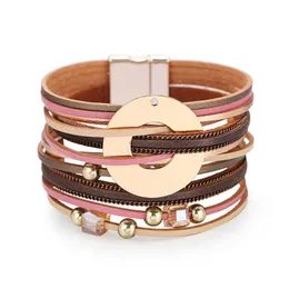 Braccialetto ORNAPEADIA Vendita braccialetto Bohemia per donna Braccialetti stile minimalista con bordo largo e fibbia magnetica con perle all'ingrosso