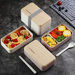 Zestawy obiadowe styl podwójny pudełko na lunch plastikowy komora Bentobox dorosły student