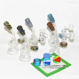 Wasserpfeifen, Glasbecher, Bong-Dab-Rigs, Wasserpfeifen, kreative Wasserpfeifen mit 14 Schüsseln, Mini-Bubbler zum Rauchen, Silikonölbehälter, Dabber-Werkzeuge, Wachs