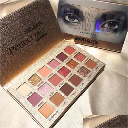 Sombra de olho nova beleza maquiagem envidraçada 18 coloria paleta de sombra diamante brilho brilho fosco nude palete cosméticos entrega ele dh5tf