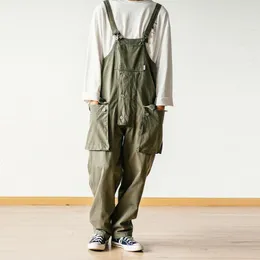 Männer Hosen Overalls Stilvolle Streetwear Tasche Ärmellose Retro Overall Sommer Kleidung Fracht Arbeit 230221