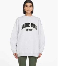 Anine Bing Women Designer Designer Pullover Pullover Classico Classico Inside Fleece Crew Neck Mili a maniche lunghe Sports Sports Fashi