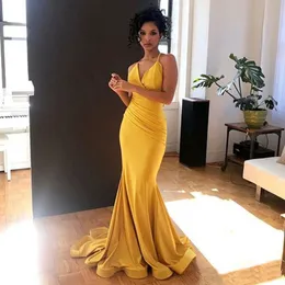 Zarif sarı balo elbisesi v yaka seksi deniz kızı uzun gece elbisesi artı 2023 uzun balo parti elbiseleri vestido fiesta