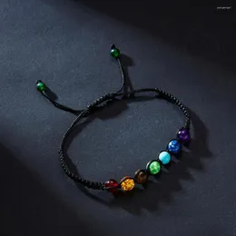 チャームブレスレット仏fless bools lose wead chakra braceteclet black maba Healingバランスビーズ