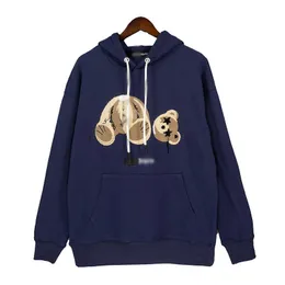 Mäns hoodies tröjor trasiga björnbjörnar broderade stjärnögon huva löst amerikansk kvinnor tröja T2302204