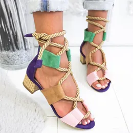Laamei Espadrille Sandals 2023 Heel Pointed Fish Fashion Sandals Hemp Rope Lace Up Platform Sandal