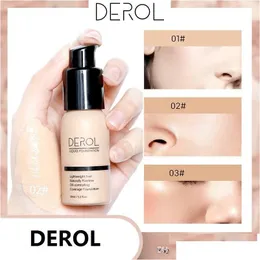 Foundation Derol Natural Breathable Makeup Cream Acne Er Dark Eye Circle Blemish Concealer Moisturizer Liquid Drop Delivery Health B Dh4Ax
