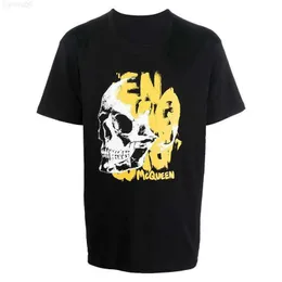 T-shirt da uomo Estate 100 Cotton Men TShirts Alexander Luxury Brand Skull Skeleton Stampa manica corta Donna Streetwear T Shirt Spedizione gratuita Z0221