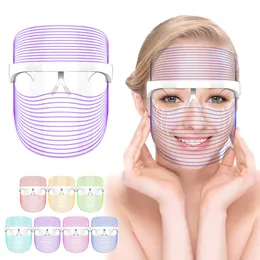 Face Massager 7 Colors LED Light Therapy Mask Pon AntiAging Anti Wrinkle Rejuvenation Wireless Skin Care Beatuy Devices 230314