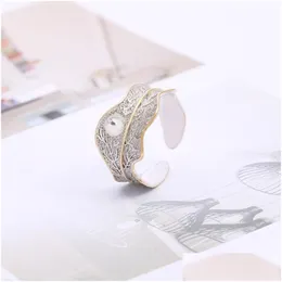 Устройства ювелирных изделий оптом Sier Natural Pearl Ring Mount регулируем