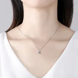 Europäische Mode Sexy Womien Mosan Diamant Anhänger Schmuck Exquisie S Silber Box Kette Halskette Zubehör Valentinstag